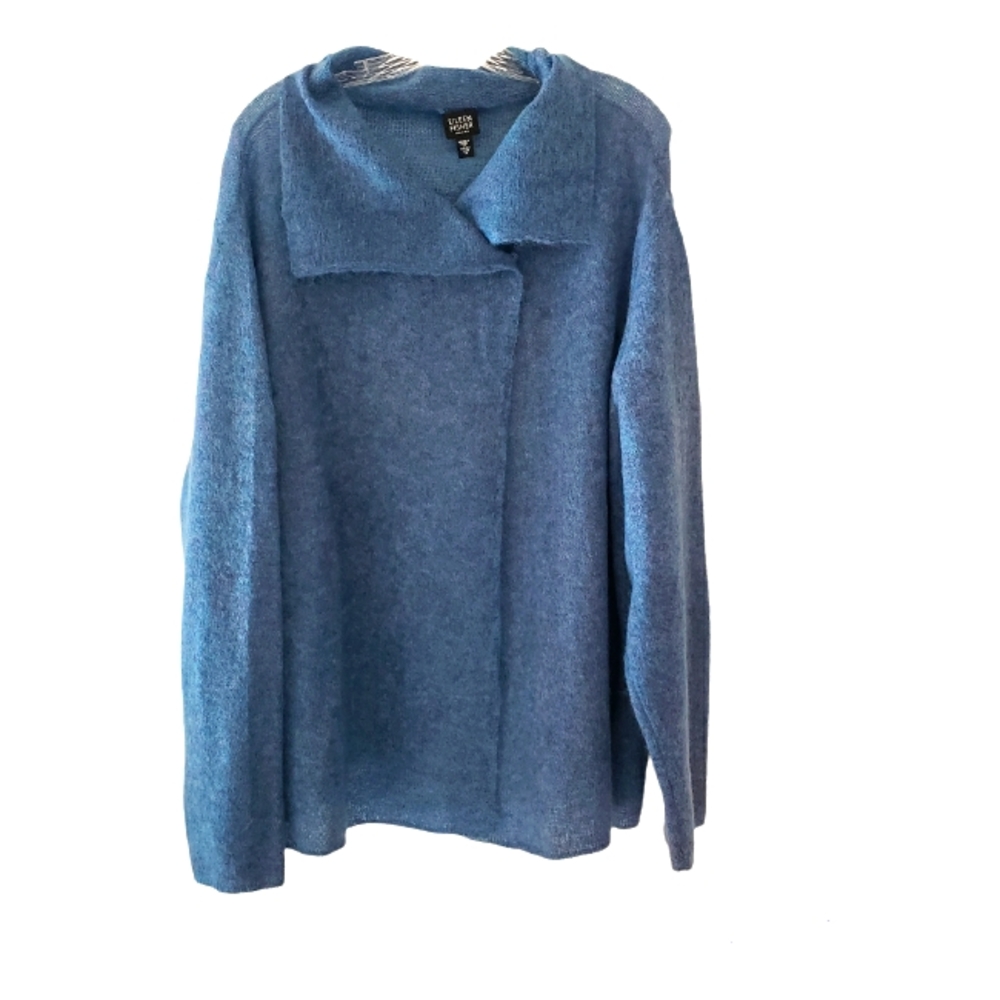 EILEEN FISHER Women's Lightweight Blue Sweater - Italian Yarn - Plus Size 1X